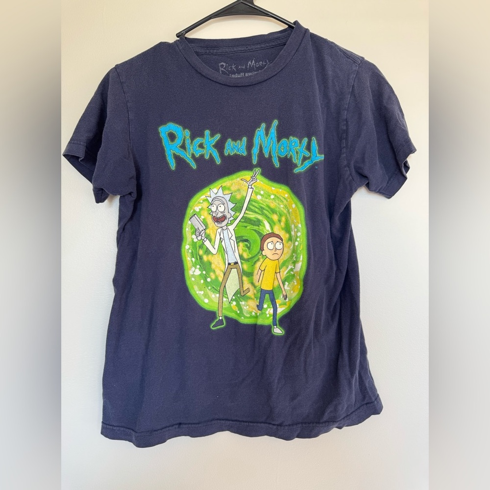Rick and Morty Short Sleeve Tee Shirt Size Small Adult Swim Ripple Junction EUC